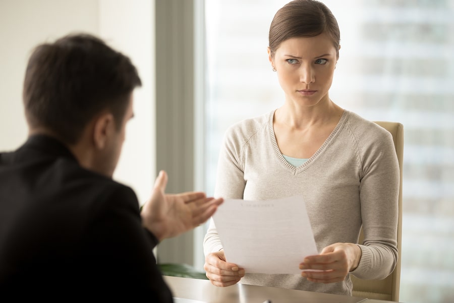Woman making a skeptical face
