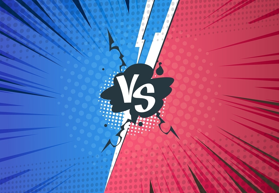 Versus comic-like illustration