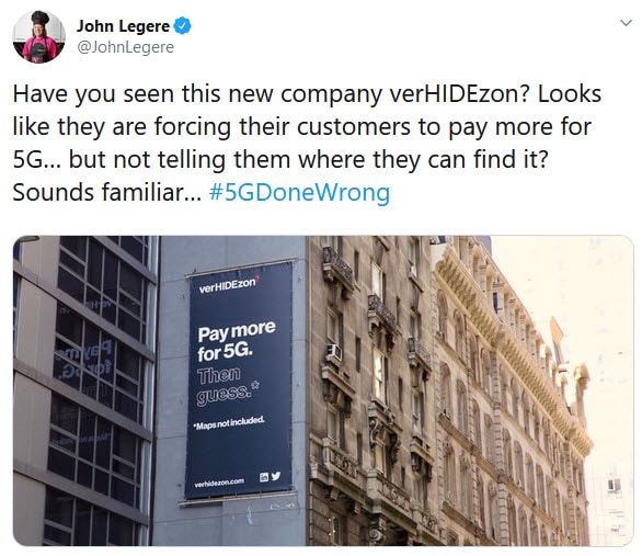 Tweet from T-Mobile's CEO