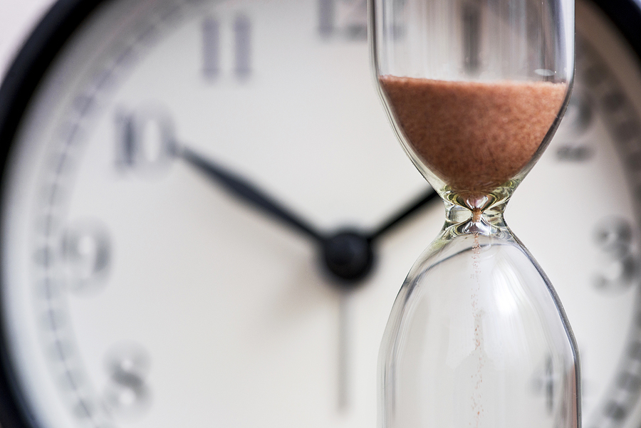 Clock and hourglass
