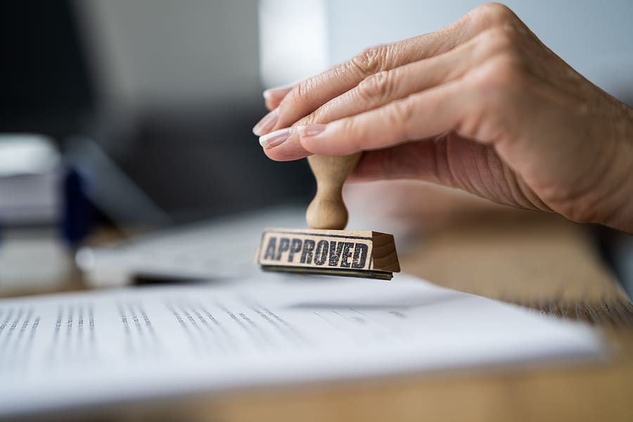 Document getting an approval stamp