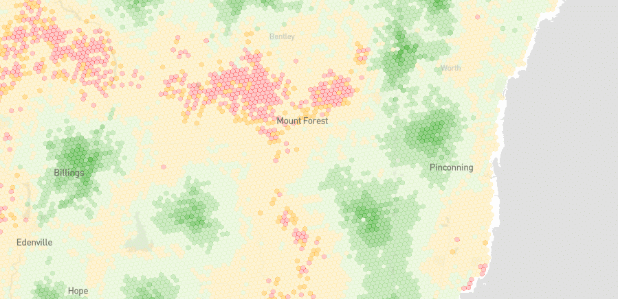 Screenshot from Version 2 of Coverage Critic's coverage map