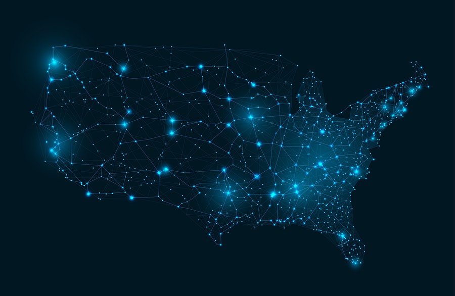 Abstract map of USA