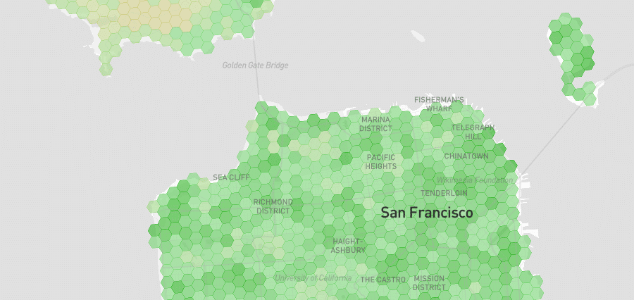Coverage map of San Francisco