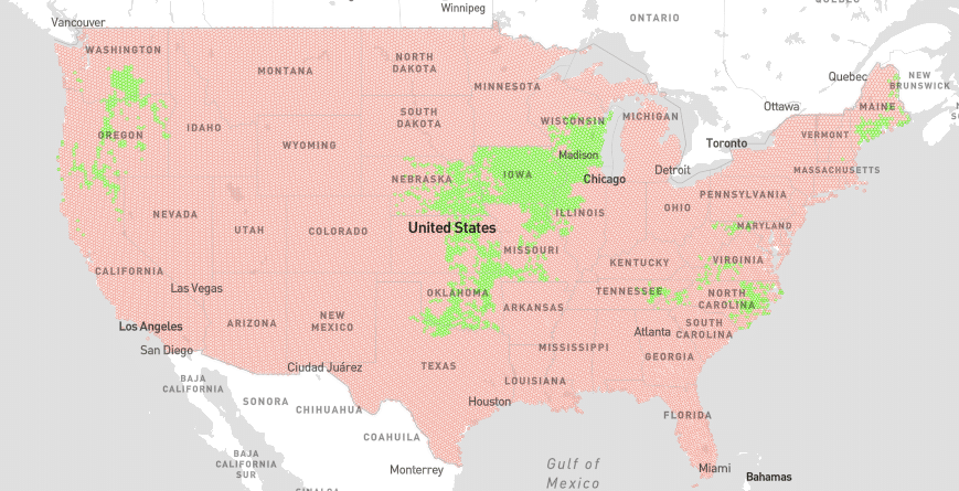 US Cellular coverage map screenshot