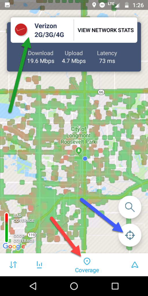 Open signal coverage map