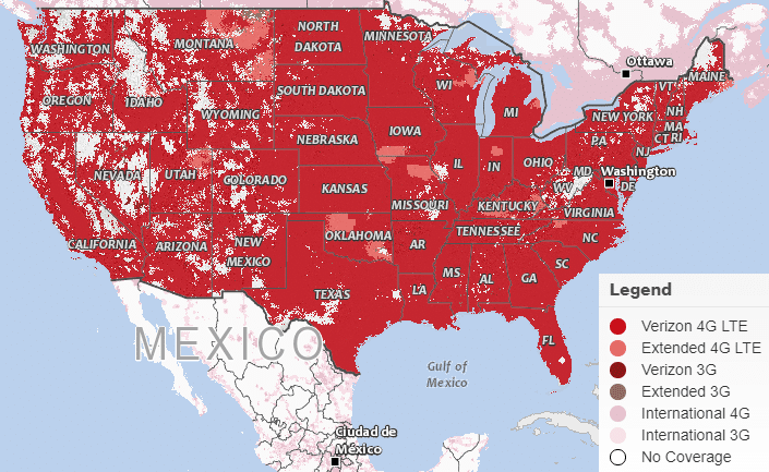 Verizon Lte Coverage Map - Map Of New Mexico