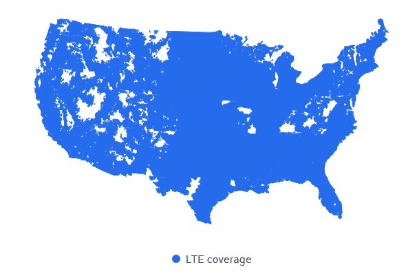 Xfinity Mobile LTE coverage map