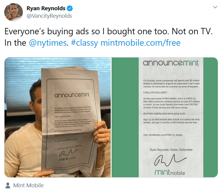 ryan reynolds mint mobile stake