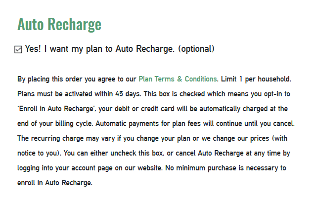 Mint Mobile Auto Recharge