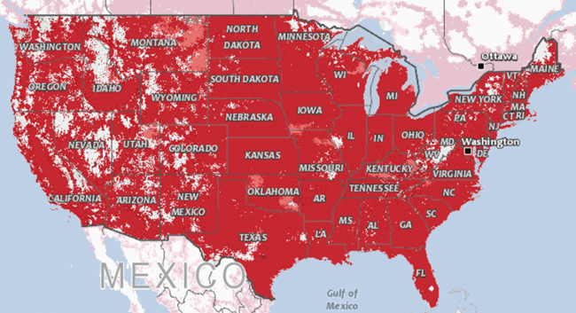 Verizon 4g Coverage Map 2020 Best Cell Phone Coverage - Maps Compared | Coverage Critic