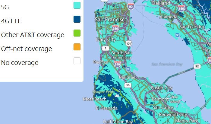 Current 5G Coverage Map