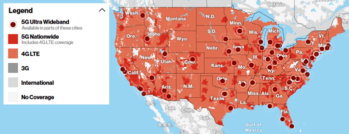 Verizon 5G Coverage - Maps, Cities, and More  Coverage Critic