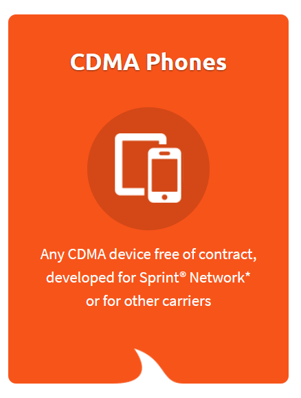 Screenshot from Tello's website suggesting the service works for phones built for Sprint's network