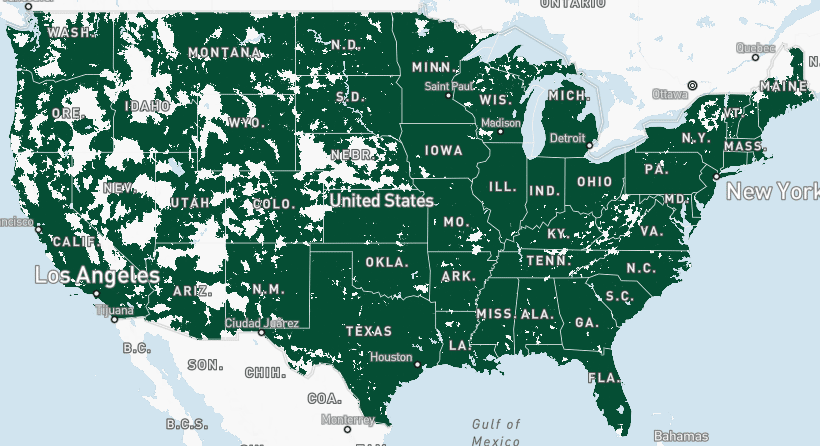 Mint Mobile coverage map from November 2022