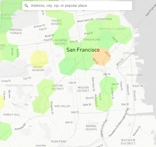 Animated demo of the Roam Coverage map